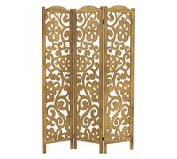 ML-Design Paravento Pieghevole 3 Pannelli "Yokohama" in Legno Naturale 172x121 cm Schermo Separatore Autoportante per Interni, Divisorio Stanza, Separé Decorativo Camera da Letto, Soggiorno o Ufficio