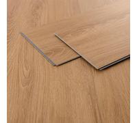 ML-Design Pavimento in PVC Parquet Vinile Deluxe Marrone Chiaro Quercia a Click 14 pezzi 122x18cm 3 m² 4,2mm Listoni Laminati a Incastro Antiscivolo Pavimentazione Impermeabile Classe di Utilizzo 34