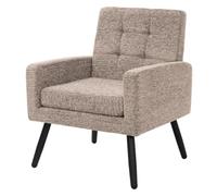 ML-Design Poltrona Comoda da Salotto, per Lettura, Soggiorno Portata 150 Kg | Poltroncina Camera da Letto con Piedini Regolabili in Acciaio e Tessuto in Imbottitura Morbida, Marrone, Design Moderno