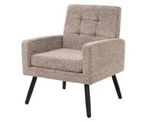 ML-Design Poltrona Comoda da Salotto, per Lettura, Soggiorno Portata 150 Kg | Poltroncina Camera da Letto con Piedini Regolabili in Acciaio e Tessuto in Imbottitura Morbida, Marrone, Design Moderno