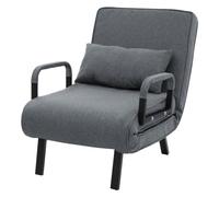 ML-Design Poltrona Divano Letto Singolo con Funzione 3 in 1, Poltrona Pieghevole e Schienale Regolabile, Sedia Richiudibile per Ospiti, Ufficio, Struttura in Acciaio e Ciniglia, Salvaspazio, Antracite