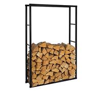 ML-Design Rastrelliera Porta Legna 100x150x25 cm Scaffale Verticale in Acciaio Nero per Interno Esterno Resistente alle Intemperie Supporto in Metallo per Legna da Ardere da Soggiorno Camino Salotto