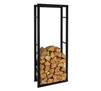 ML-Design Rastrelliera Porta Legna 60x150x25 cm Scaffale Verticale in Acciaio Nero per Interno Esterno Resistente alle Intemperie Supporto in Metallo per Legna da Ardere da Soggiorno Camino Salotto