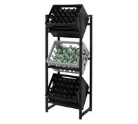 ML-Design Scaffale per 3 Casse 47x31x116,5 cm in Acciaio Portacasse per Acqua Porta Scatole di Bibite per Cucina Cantinetta Portabottiglie per Garage Scaffali a Ripiani Portabirra per 3 Scatole