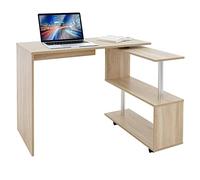 ML-Design Scrivania Angolare per Computer PC 150x88x75 cm Girevole a 90° Forma di L Tavolo ad Angolo con 4 Ruote Mensola a 3 Ripiani per Casa Ufficio Postazione di Lavoro Design Moderno Rovere Sonoma
