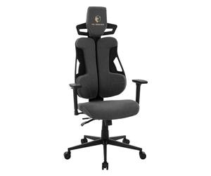 ML-Design Sedia da Gaming Ergonomica in Tessuto Grigio con Braccioli 3D, Supporto Lombare e Poggiatesta, Poltrona da Ufficio Girevole e Regolabile, Seduta Comfort per PC, Computer e Videogiochi