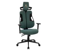 ML-Design - Sedia da gaming ergonomica, in tessuto verde, seduta per computer, videogiochi con supporto lombare, poggiatesta, braccioli 3D Poltrona da gamer girevole da ufficio regolabile
