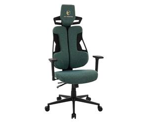 ML-Design - Sedia da gaming ergonomica, in tessuto verde, seduta per computer, videogiochi con supporto lombare, poggiatesta, braccioli 3D Poltrona da gamer girevole da ufficio regolabile