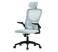 ML-Design Sedia da Ufficio Ergonomica Blu con Poggiatesta Supporto Lombare e Schienale in Rete Reclinabile Regolabile in Altezza con Braccioli Seduta Imbottita a Schiuma Poltrona Girevole con Ruote