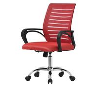 ML-Design Sedia da Ufficio Ergonomica Rosso con Schienale in Rete Reclinabile Regolabile in Altezza con Braccioli Seduta Imbottita a Schiuma Telaio in Acciaio Cromato Poltrona Girevole con Ruote