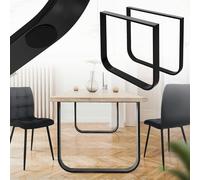 ML-Design Set 2 Gambe per Tavolo 80 x 8 x 72 cm Telaio Struttura in Acciaio Nero Design Industriale adatto per Scrivanie Tavolini da Caffè da Salotto Soggiorno Cucina Progetti DIY