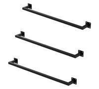 ML-Design Set 3 Appendiabiti Porta Asciugamani Attacco a Parete 90 x 12 cm in Acciaio Nero per Bagno Cucina Soggiorno Balcone Camera da Letto Porta Salviette da Muro Salvaspazio Peso Supportato 50 kg