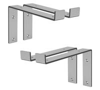 ML-Design Set 4 Staffe per Mensole a L in Metallo Grigio 25 x 4 x 14,5 cm Supporti Angolari per Ripiani Peso Massimo 50 kg con Materiale di Montaggio a Parete Incluso Scaffalature a Muro