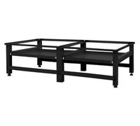 ML-Design Set di 2 Basi per Lavatrice Asciugatrice Frigorifero con Ripiano Estraibile ca. 127x54,5x37 cm in Acciaio Nero max. 150 kg Piedistalli Supporti Rialzati per Elettrodomestici Carichi Pesanti