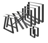 ML-Design - Set di 2 gambe da tavolo, 70 x 72 cm, antracite, acciaio verniciato a polvere, profili quadrati, design industriale, in metallo, per tavolo da pranzo, scrivania