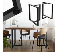 ML-Design Set di 2 Gambe di Supporto a Forma di T per Tavolo 60 x 72 x 30 cm Profilo 5 x 4 cm in Acciaio Verniciato a Polvere Nero Design Industriale Base per Tavolino Scrivanie Mobili Fai da Te