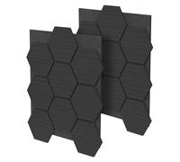 ML-Design Set di 2 Pannelli Acustici 66x81x2 cm per 1 m² Nero Pannelli Murali Fonoassorbenti in MDF con Effetto Legno Esagonale Rivestimento da Parete per Isolamento Acustico per Ufficio e Studio
