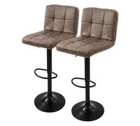 ML-Design Set di 2 Sgabelli da Bar Rivestimento in Ecopelle Marrone Sgabello Imbottito da Cucina Bistrot Regolabile in Altezza 63-83 cm Girevole a 360° Sedia Imbottito Alto con Schienale Poggiapiedi