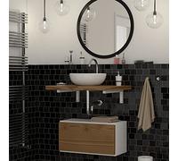 ML-Design Set di 2 Staffe a Muro Design ad L 450x150 mm in Acciaio Bianco Supporti per Scaffali Aperti Mensole Telaio Lavabo Bagno Scrivania Mobili Reggimensola da Parete incl. Materiale di Montaggio