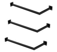 ML-Design Set di 3 Appendiabiti Porta Asciugamani a L Attacco a Parete 60x30 cm Acciaio Nero da Bagno Cucina Soggiorno Balcone Camera da Letto Porta Salviette da Muro Salvaspazio Peso Supportato 50 kg
