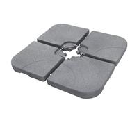 ML-Design Set di 4 Pesi per Base Ombrellone Riempibili con 60 L Acqua o 80 kg Sabbia, Contrappesi per Supporto con Struttura a Croce e Connettori in Metallo Piedino di Fissaggio Zavorre Effetto Pietra
