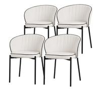 ML-Design Set di 4x Poltrone da Sala Pranzo Beige con Rivestimento in Tessuto, Design Moderno, Mobili con Schienale e Gambe in Metallo, Sedie Ergonomiche da Cucina, Poltroncine Imbottite per Soggiorno