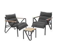 ML-Design Set Mobili da Giardino 3 Pezzi, Set Bistrot da Esterno in Acciaio, Grigio - Antracite, Include 2 Sedie con Cuscini e 1 Tavolo, Set Lounge per Terrazza e Balcone, Resistente alle Intemperie