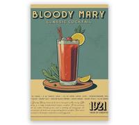 MLabyrinth Poster vintage Bloody Mary con stampa su tela per cocktail drink bar carrello decorazione cucina casa bar carrello club dormitorio estetico 20,3 x 30,5 cm - senza cornice, stile 2