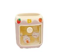 MLAFE Kawaii - Portapenne a forma di maiale, grazioso secchiello per cosmetici, multifunzionale, grazioso secchiello per cancelleria da scrivania (rosa)