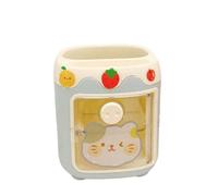 MLAFE Kawaii - Portapenne a forma di maiale, grazioso secchiello per cosmetici, multifunzionale, per cancelleria da scrivania, colore: blu