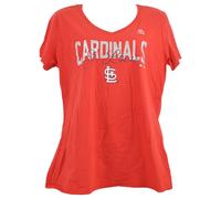 MLB St.Louis Cardinals Baseball Rosso Manica Corta Donna T-Shirt Tee