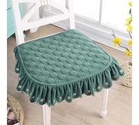 MLCYYJS Coprisedia per sala da pranzo, confezione da 6 pezzi, con gonna, 45 x 45 cm, colorate, resistenti al sudore e buona permeabilità all'aria, perfetti per primavera ed estate, verde intenso