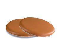 MLCYYJS Set di 2 cuscini rotondi per finestre, per interni, impermeabili, in memory foam, con retro in gomma, resistenti allo sbiadimento, per balcone, in ecopelle, colore marrone chiaro