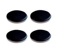 MLCYYJS Set di 4 cuscini rotondi per sedie da pranzo da esterni, impermeabili, 35,6 cm, antiscivolo, con retro in gomma, rivestimento in ecopelle, lavabili e rimovibili, colore nero