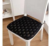 MLCYYJS Set di 6 cuscini per sedie da pranzo, cuscini per sedie da cucina, cuscini per sedie da pranzo, lavabili con legacci, cuscini con fondo antiscivolo, elegante processo di trapuntatura, nero