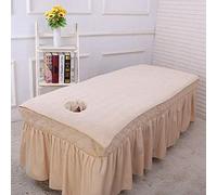 MLDFS Asciugamano da Salone di Bellezza con Buco da Bagno Istituto di Massaggio in Microfibra Telo da Bagno Morbido e Confortevole 100 * 200 cm (Beige)