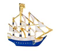 MLEPUS Spilla da donna smaltata a forma di barca a vela in oro bianco e blu | Simpatiche spille da bavero a forma di nave nautica, possono essere utilizzate come abiti, cappelli, zaini