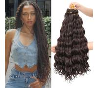 MLETULIPS Curly Crochet Braiding Hair Extensions Deep Wave Braiding Hair Ocean Wave Crochet Hair Soft Synthetic Bohemian Curly Water Wave Crochet Braids for Women (4#, 20 pollici/6 confezioni)