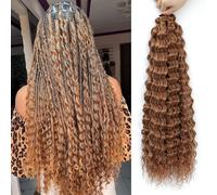 MLETULIPS Ocean Wave Crochet Hair Extensions Deep Wave Braiding Crochet Hair Soft Synthetic Curly Braiding Crochet Hair for Black Women (22 inch (pack of 6）, 30#)