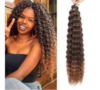 MLETULIPS Ocean Wave Crochet Hair Extensions Deep Wave Braiding Crochet Hair Soft Synthetic Curly Braiding Crochet Hair for Black Women (22 inch (pack of 6）, T4/30#)