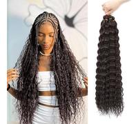 MLETULIPS Ocean Wave Crochet Hair Extensions Deep Wave Braiding Crochet Hair Soft Synthetic Curly Braiding Crochet Hair for Black Women (4#, 18 inch (pack of 6）)