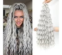 MLETULIPSCrochet Extensions Wave Braiding for Women Soft Synthetic Bohemian Ocean Water Curl (56C#, 20 inch/3 pack)