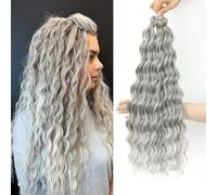 MLETULIPSCrochet ExtensionsHair Soft Synthetic Bohemian Curly Water Wave Braids for Women (T10/56C#, 20 inch/3 pack)