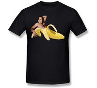 MLG T Shirt Nicolas Cage in A Banana Yellow T-Shirt Short Sleeve Summer Tee Shirt Fun Graphic 100% Cotton Mens Tshirt Black M