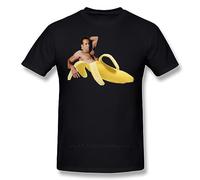 MLG T Shirt Nicolas Cage in A Banana Yellow T-Shirt Short Sleeve Summer Tee Shirt Fun Graphic 100% Cotton Mens Tshirt Black M