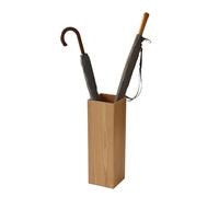 MLHDZ Portaombrelli da pavimento in legno vintage con vassoio antigoccia rimovibile, design minimalista e secchio portaoggetti (colore legno)