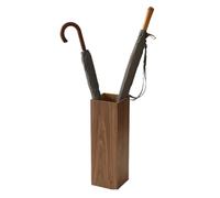 MLHDZ Portaombrelli da pavimento in legno vintage con vassoio antigoccia rimovibile, design minimalista e secchio portaoggetti (colore noce)