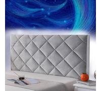 mlhk Copritesta Letto Matrimoniale Copri Testiera Letto Ferro Battuto Una Piazza E Mezza Elastica Per Letto Fodera Premium Protezione Lavabile La Decorazione Della Testiera,grey-160cm