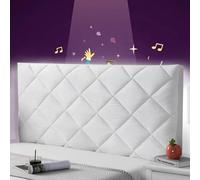 mlhk Copritestata del Letto Matrimoniale Imbottito Copri Copertura per Testiera Letto Elastica Per Letto Fodera Premium Protezione Lavabile per Decorazione Camera Letto,white-200cm