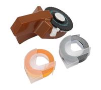 mlida Etichettatrice in Rilievo, Mini Etichettatrice Manuale Design Ergonomico con 2 Rotoli di Nastri per la Casa (Marrone)